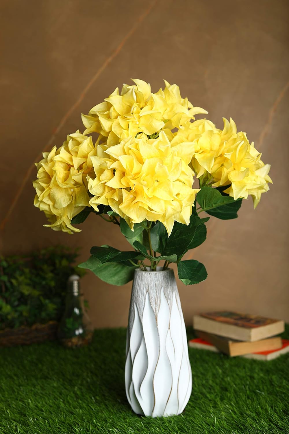 Buy Pollination Beautiful Yellow Bougainvillea Artificial Flower Bunch For Home Decoration Pack Of 1 19 Inch Online At Low Prices In India Amazon In