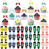 Capoda 24 Pairs Employee Appreciation Gift Socks Cupcake Socks Bulk Novelty Employee Appreciation Inspirational Gift for Men Women Employees Coworker Staff Team Office Gifts