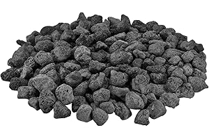 Mr. Fireglass 10 Pounds Lava Rocks Black Natural Stone Granules for Gas Fire Pit Fireplace, Gas Log Set & Barbecue Grills, Decorative Landscaping Rocks for Indoor and Outdoor Use, 0.8" - 1.2" Sized
