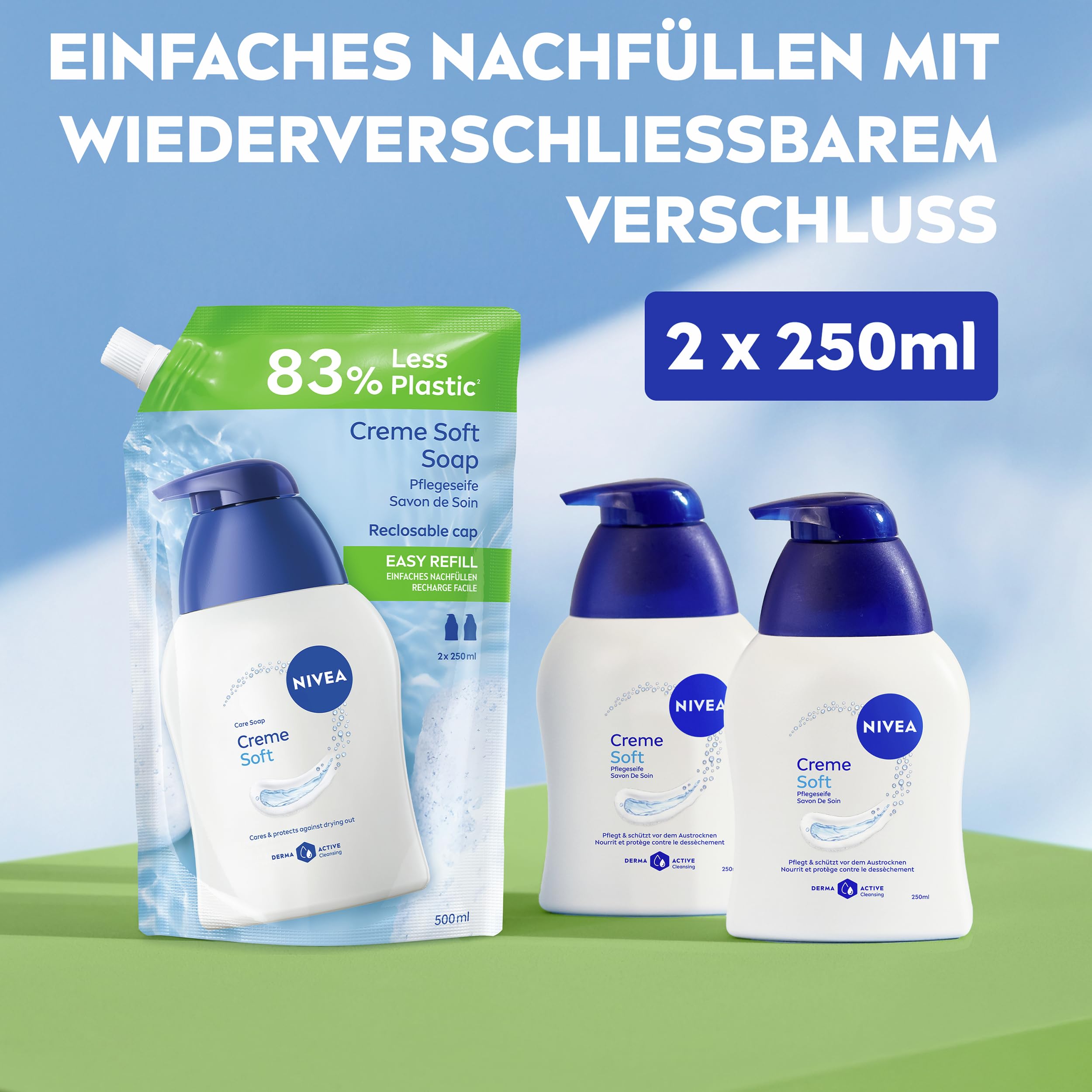 NIVEA Creme Soft Pflegeseife Nachfüllbeutel (500 ml), pflegende Handseife mit Mandel-Öl, mild duftende Flüssigseife zur sanften und hygienischen Reinigung 3