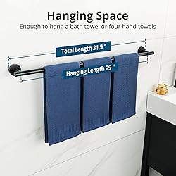 SAYAYO Black Towel Bar for Bathroom, Towel Rack