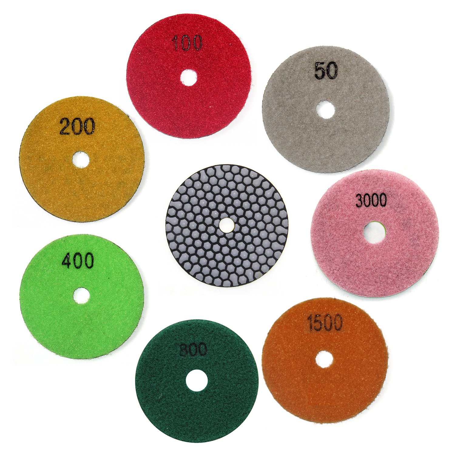 Easy Light Premium Grade 3 Inch Diamond Dry Polishing Pads for Grinding