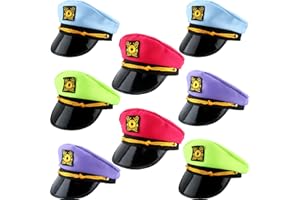 SGBETTER 8 Pieces Captain Hats Adjustable White Sailors Navy Marine Admiral Caps for Yacht Theme Party Costume Accessory