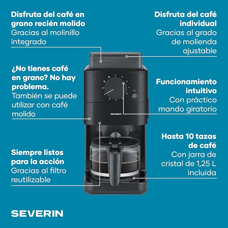 Máquina de Café com filtro e moinho, preto
