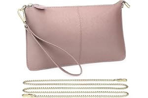 Uromee Wristlet Wallet Clutch Purses for Women Genuine Leather Crossbody Bag Handbag with Detachable Shoulder Chain