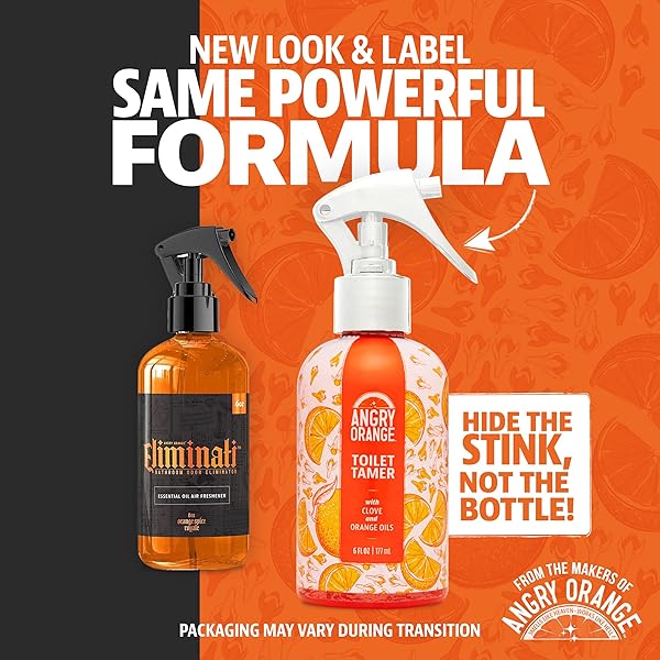 ANGRY ORANGE TOILET TAMER BATHROOM SPRAY – CITRUS ORANGE SPICE – 6 OZ