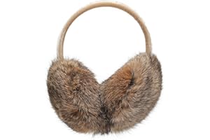 ZLYC Womens Girls Genuine Rabbit Fur Earmuffs Adjustable Ear Warmers