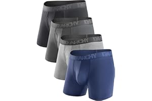 DAVID ARCHY Mens Underwear Boxer Briefs Breathable Soft Moisture-Wicking with Fly Underwear for Men Multipack