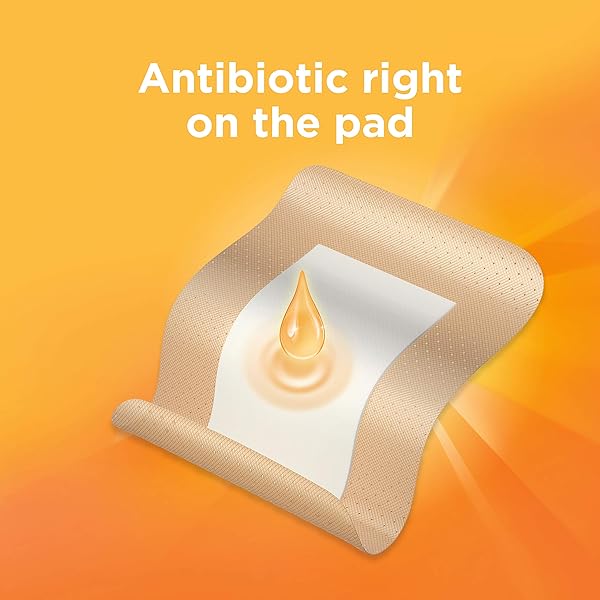 BAND-AID BRAND INFECTION DEFENSE ADHESIVE WOUND COVERS WITH NEOSPORIN ANTIBIOTIC OINTMENT ON THE PAD FOR FIRST AID WOUND CARE, BACITRACIN ZINC & POLYMYXIN B SULFATE, STERILE, LARGE, 6 CT