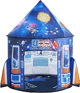 JOYIN Space Rocket Tent Kids Pop Up Glow Night Astronaut Pretend Play