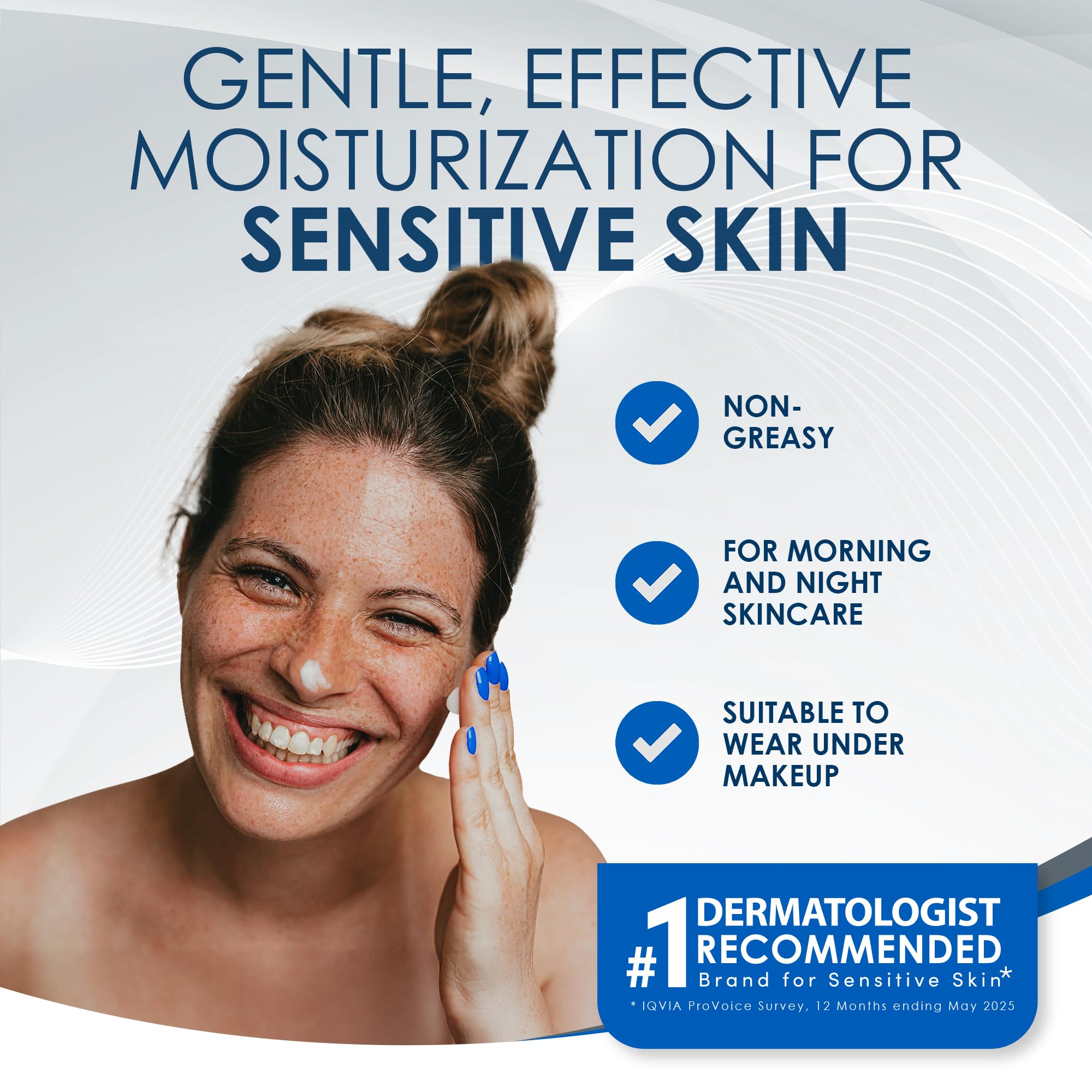 Vanicream Daily Facial Moisturizer With Ceramides and Hyaluronic Acid - Formulated Without Common Irritants for Those with Sensitive Skin, 3 fl oz (Pack of 1)