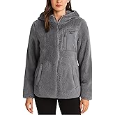 Reebok Womens Sherpa Fleece Jacket - Fur Teddy Coat Soft Sherpa Jacket Women Zip Up Hooded Winter Coats for Women Outerwear
