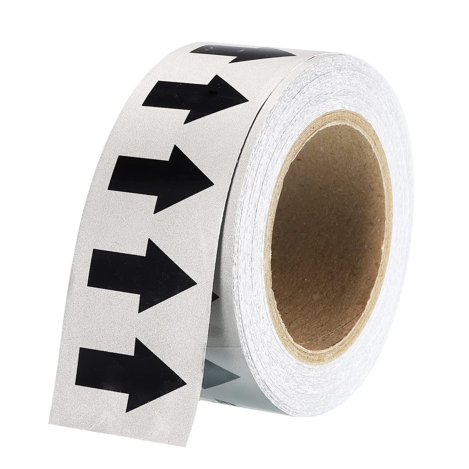 PATIKIL Black on Grey Color Arrow Tape Vinyl Stickers Arrow Labels 50mm/1" for Pipe Markers, 1 Roll