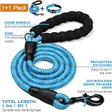 haapaw Reflective Padded Dog Collar with Neoprene Breathable Nylon Lead Included view 4