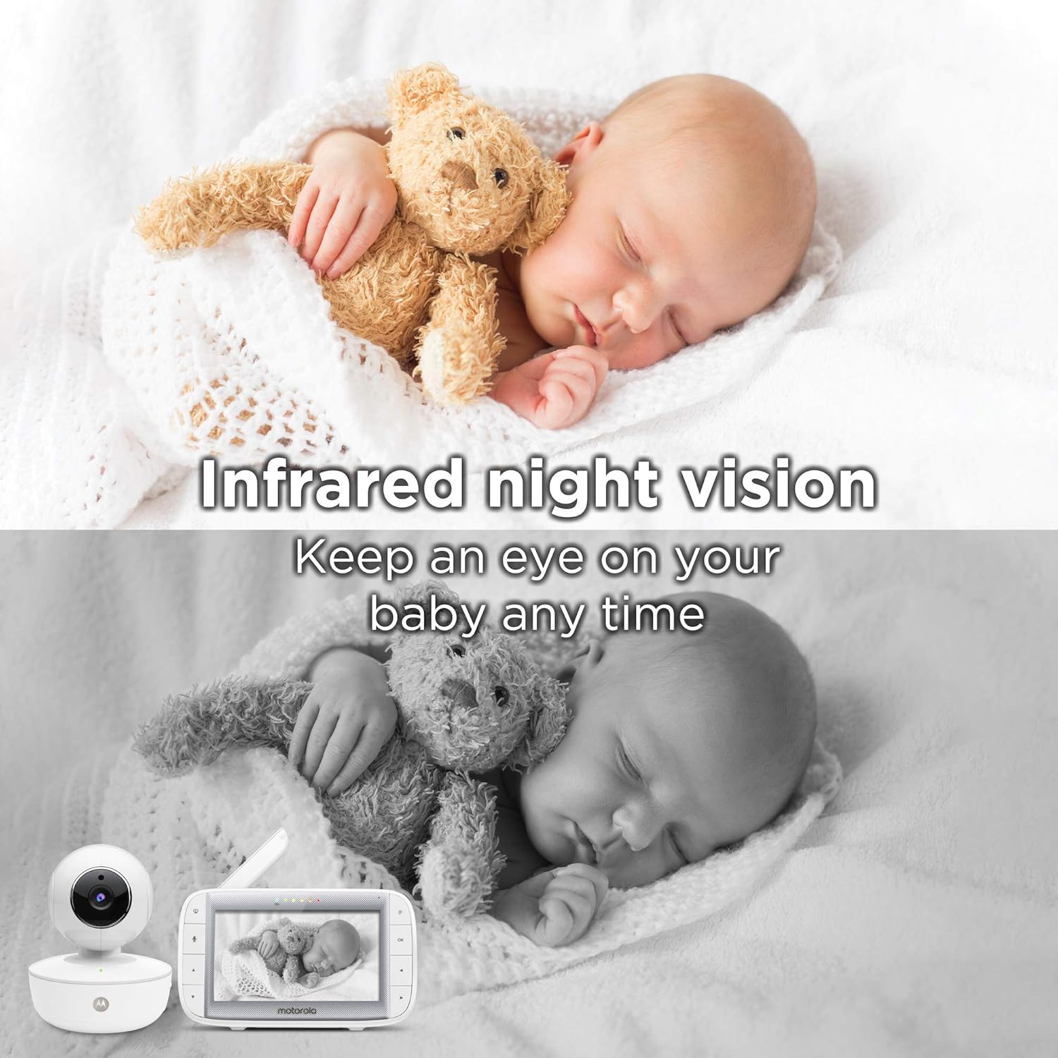 Motorola Video Baby Monitor 5” Color Parent Unit, Remote Pan/Tilt/Zoom, Portable Rechargeable Camera, Two-Way Audio, Night Vision, 5 Lullabies, MBP36XL : Baby