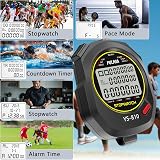 PULIVIA Stopwatch Sports Timer 10 Laps Digital Recall Countdown Clock Alarm view 3