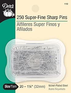 Dritz 250 Unidades de alfileres Afilados y Muy Finos, 3,17 cm ...