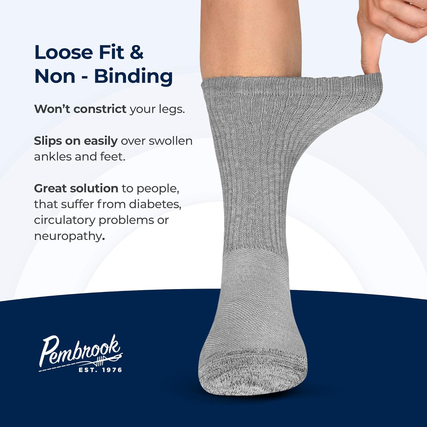 Diabetic Socks Women & Men | Wide Non Binding Edema, Neuropathy Socks (6-pairs): Clothing