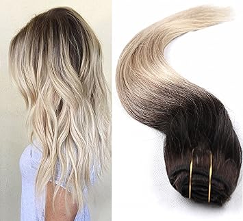 100 Human Hair Clip In Human Hair Extensions Amazon De Beauty