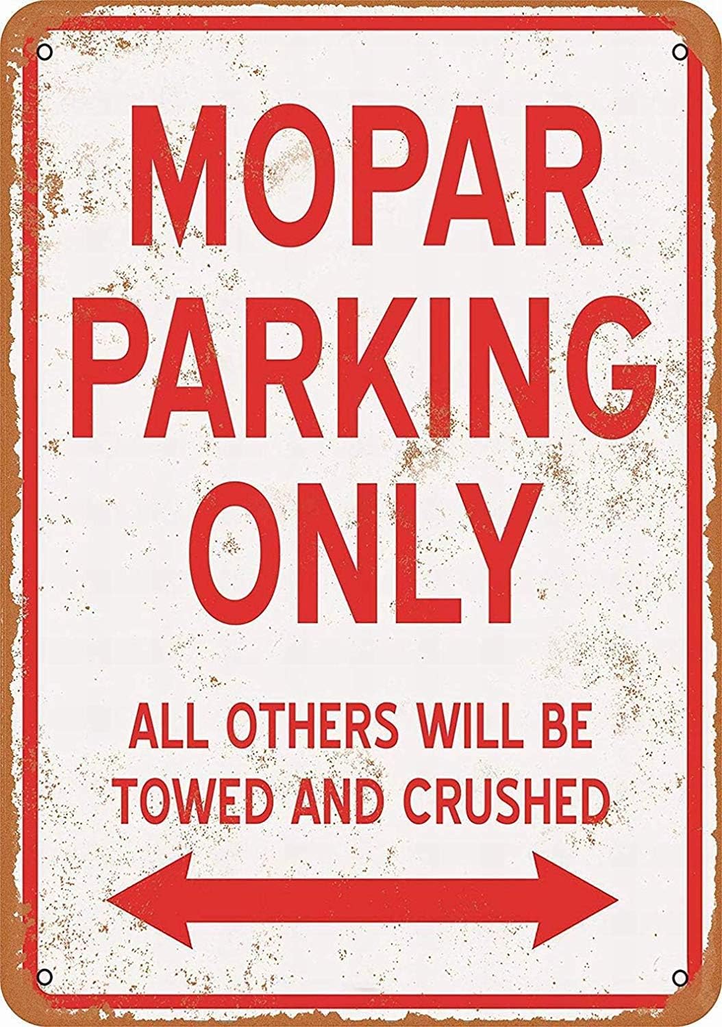 Mopar Parking Only Iron Painting Vintage Tin Wall Sign Metal Poster Warning Sign Plaque Art Decoration for Bar Cafe Store Garage Garden