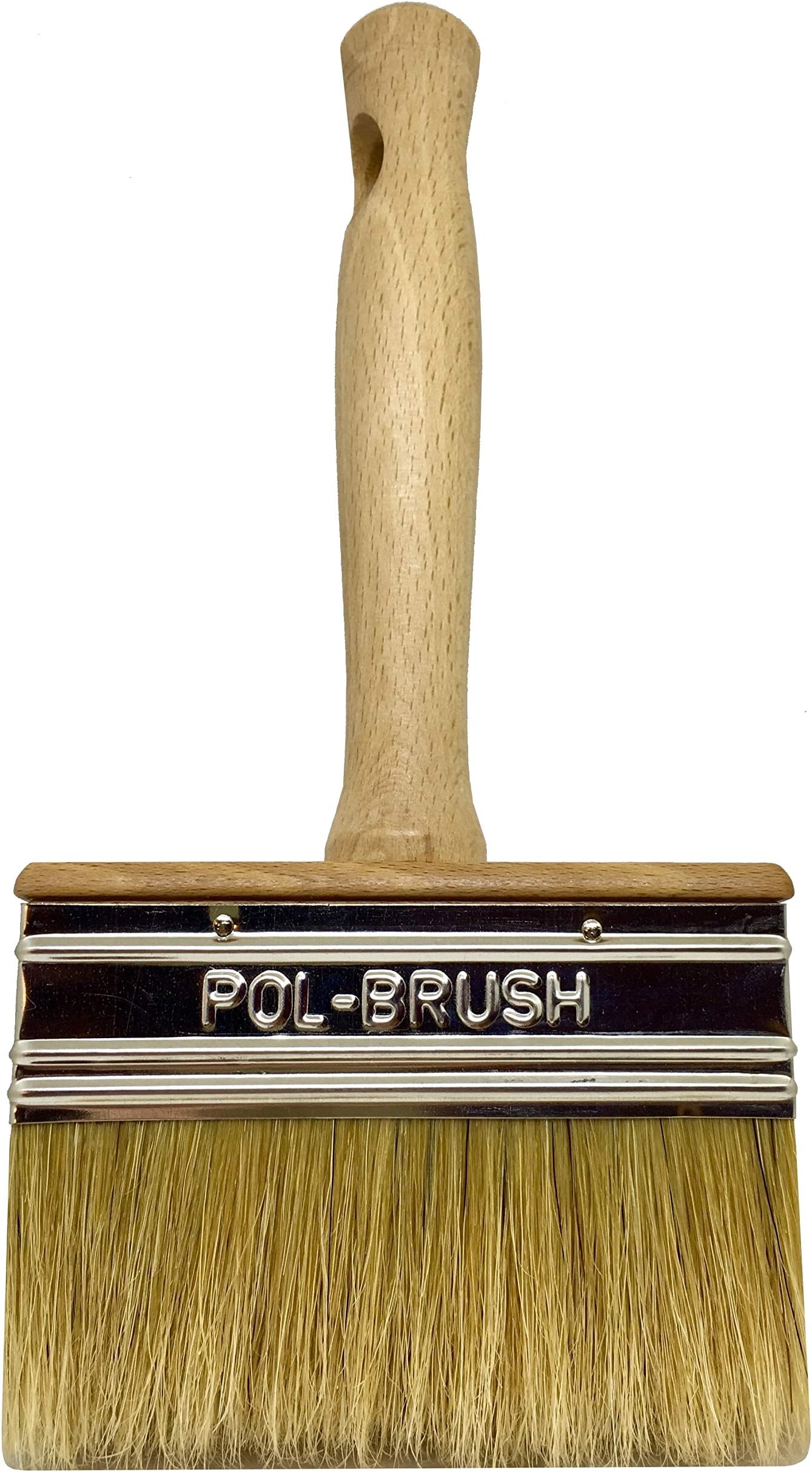4'' Satin and Stain Block Brush - Natural Bristle\Wood Handle; for Professional & Amateur Paint Job, Oil Stain, Wax, Varnish, Glue and etc.