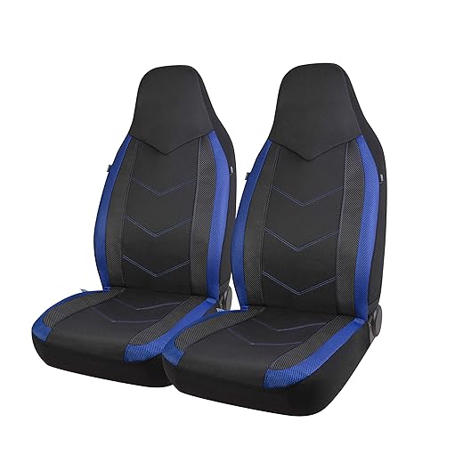 Pic Auto High Back Car Seat Covers - Sports Carbon Fiber Mesh Design