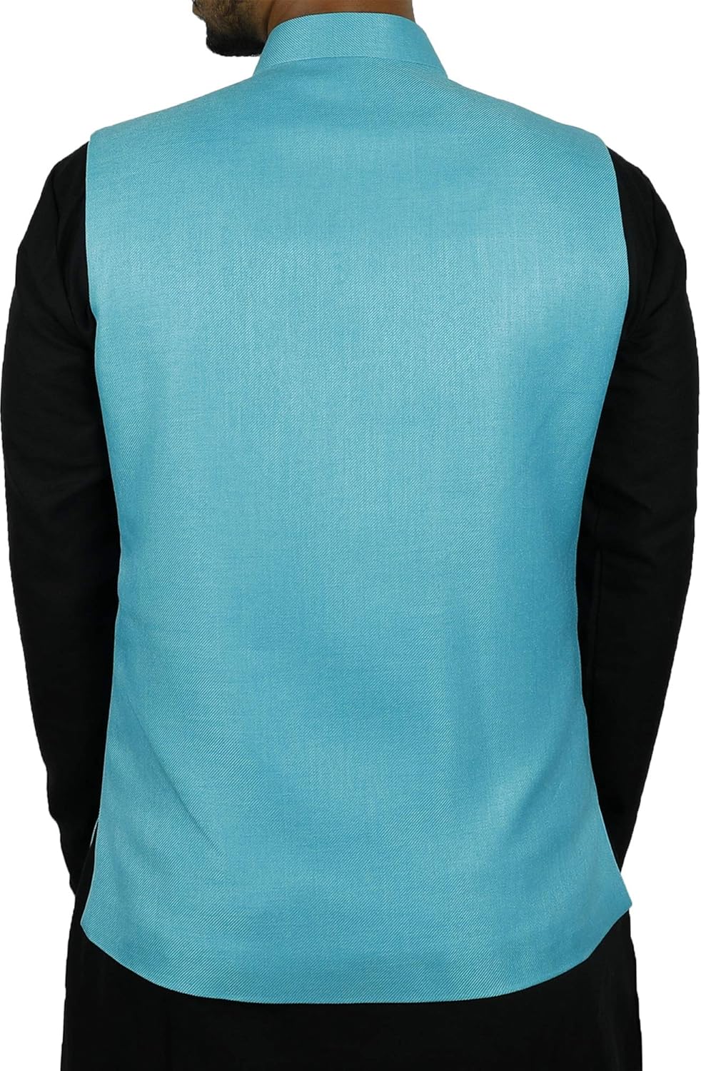 larainbow mens bandhgala modi jacket-blue2