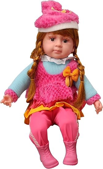 Toyshine 18 Inches Rhymes Singing Boy Doll, Touch Sensors, Braided Hair, Assorted Design