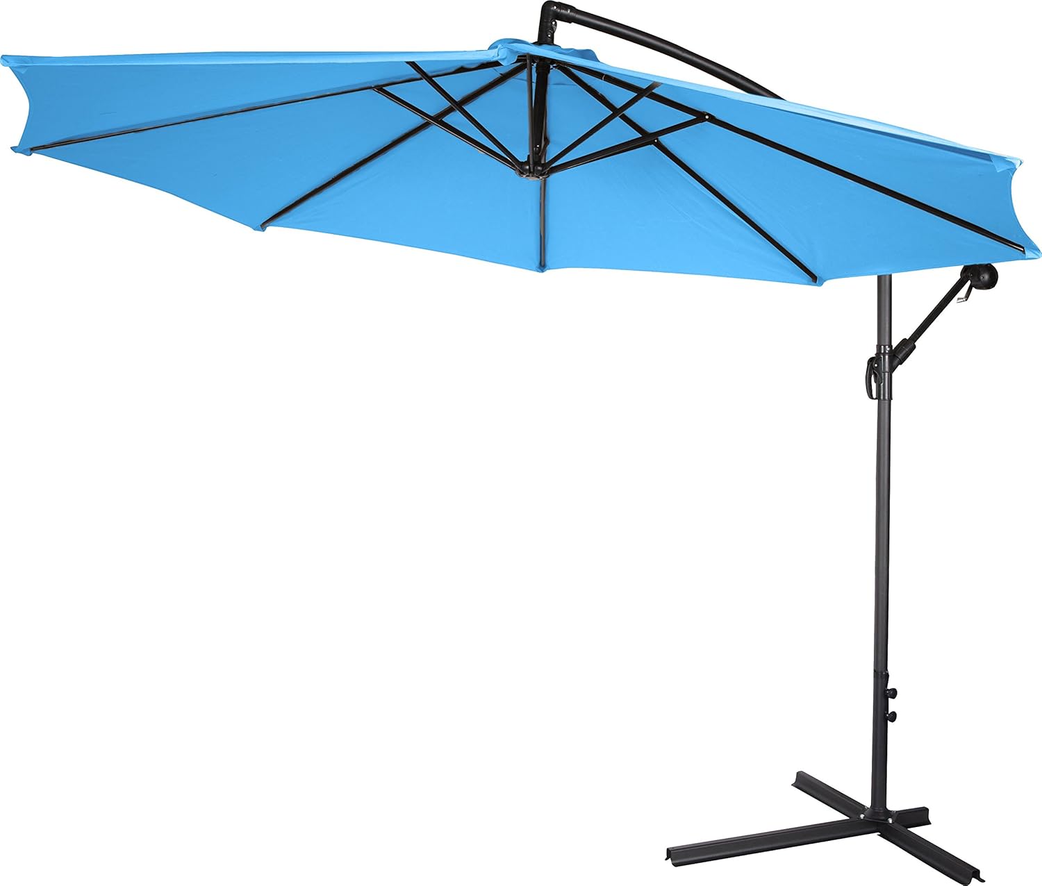 Amazon Com Trademark Innovations Deluxe Polyester Offset Patio Umbrella 10 Teal Garden Outdoor
