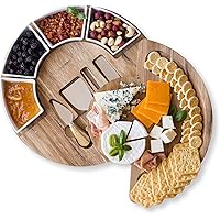 Cheese Board Set - Charcuterie Board Set and Cheese Serving Platter. US Patented 13 inch Meat/Cheese Cutting Board and…