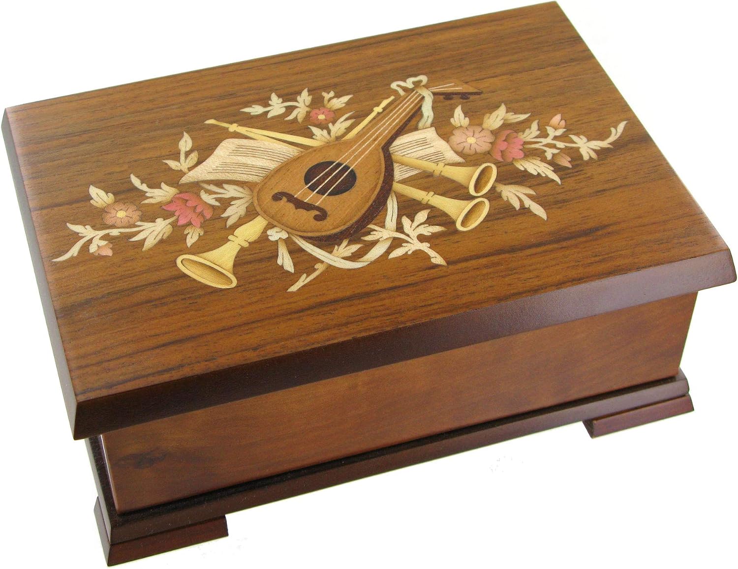 Lutèce Créations Carillon A Manovella In Cartone - Tema Angeli - 18 Note - Melodia 'Il Lago Dei Cigni' - Scatola Musicale 6x6x3,8 Cm