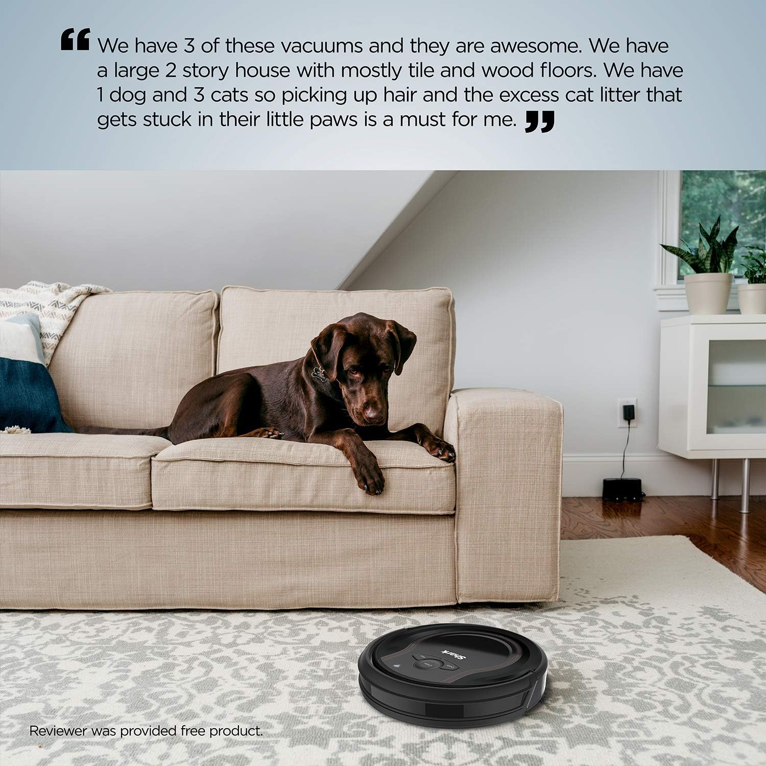 Shark ION Robot Vacuum AV751 Wi-Fi Connected, 120min Runtime, Works with Alexa, Black -