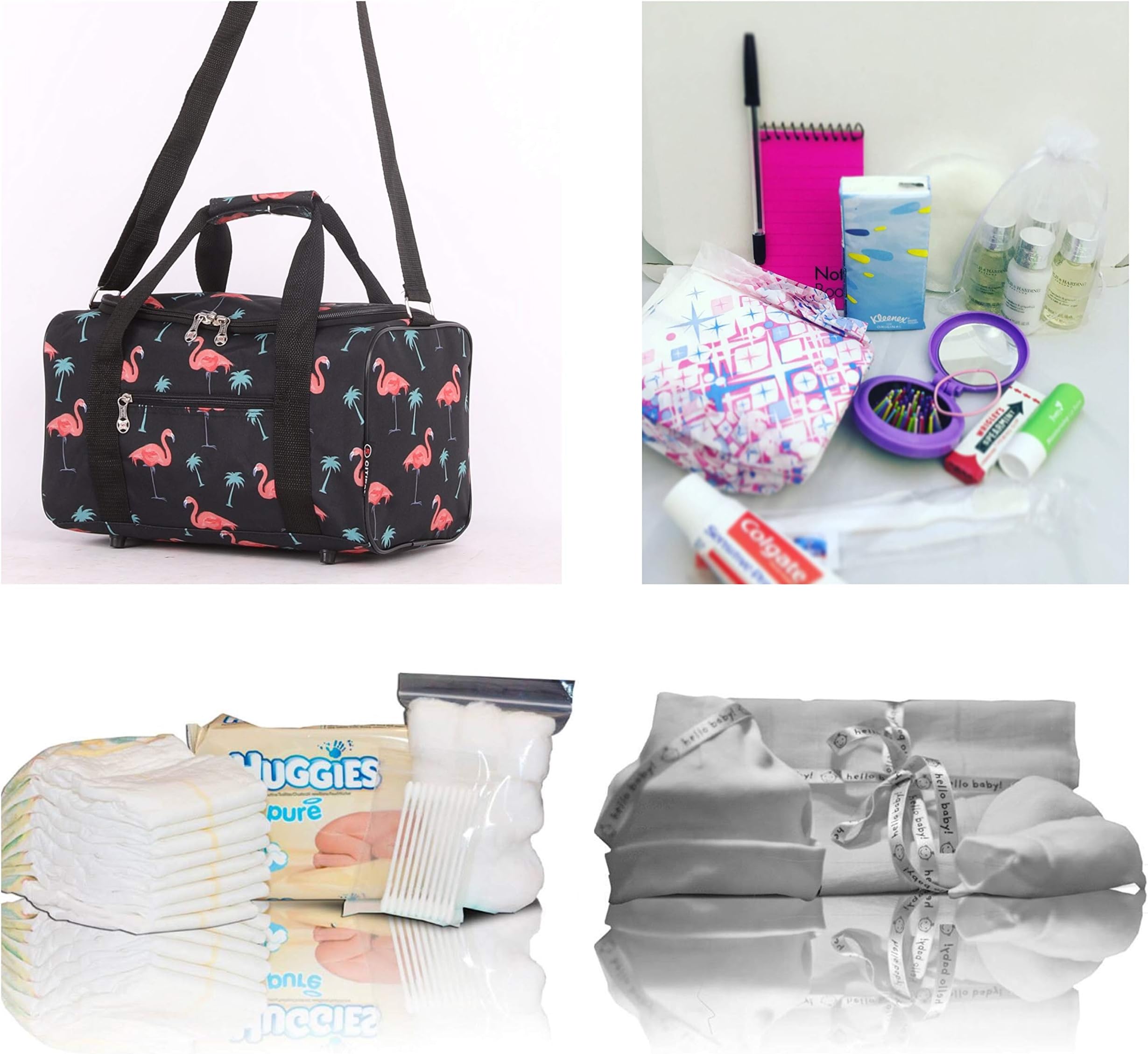 Pretty Flamingo Baylis & Harding pre-Packed Hospital/Maternity Bag/Holdall/Changing Bag Baby Shower