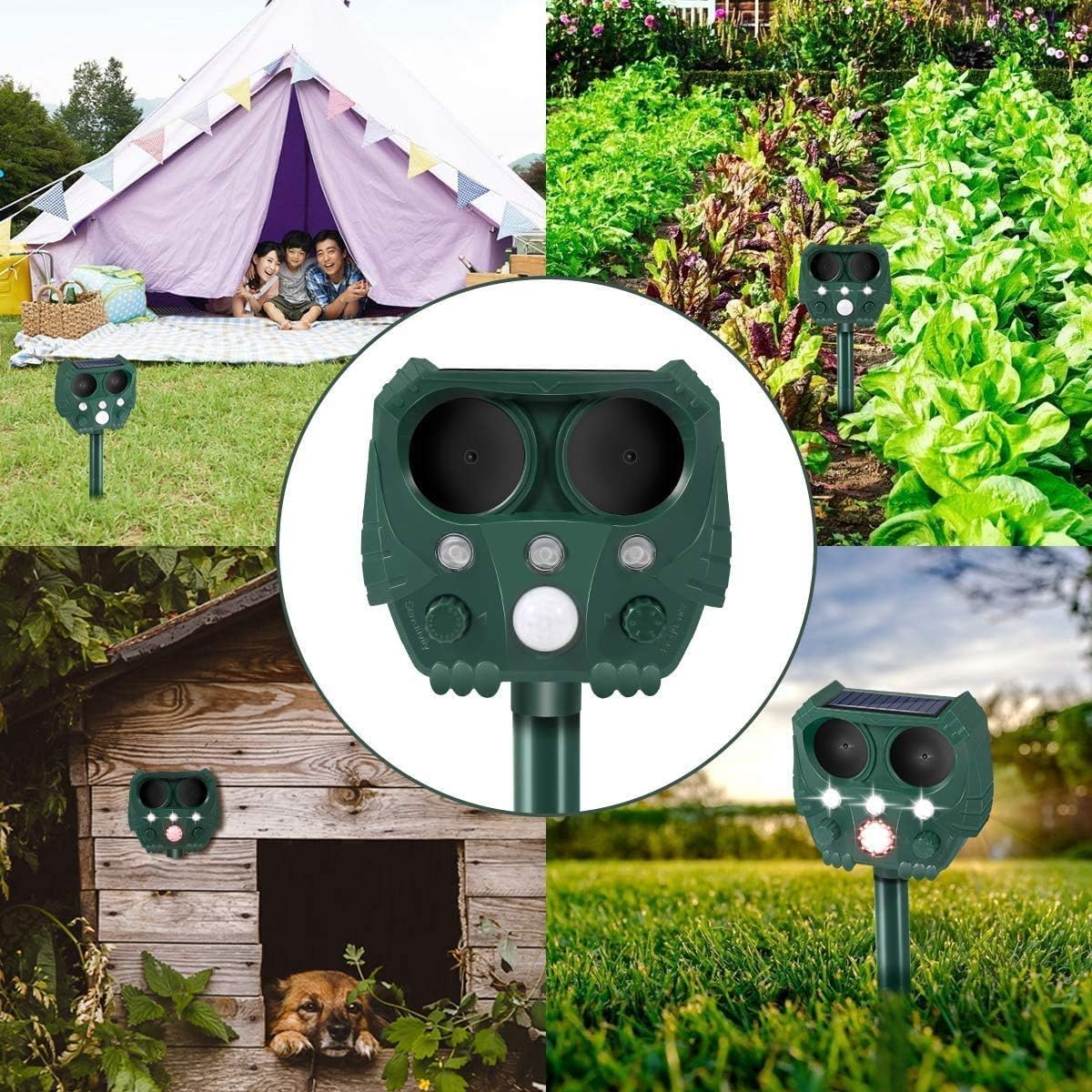 Dog Cat Repellent, 2020 Ultrasonic Pest Repellent with Motion Sensor and Flashing Lights Outdoor Solar Powered Waterproof Farm Garden Yard Repellent, Cats, Dogs, Foxes, Birds : Garden & Outdoor