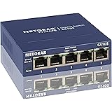 NETGEAR GS105NA 5-Port Gigabit Ethernet Network Switch | Lifetime Next Business Day Replacement | Sturdy Metal | Desktop | Plug-and-Play | Unmanaged
