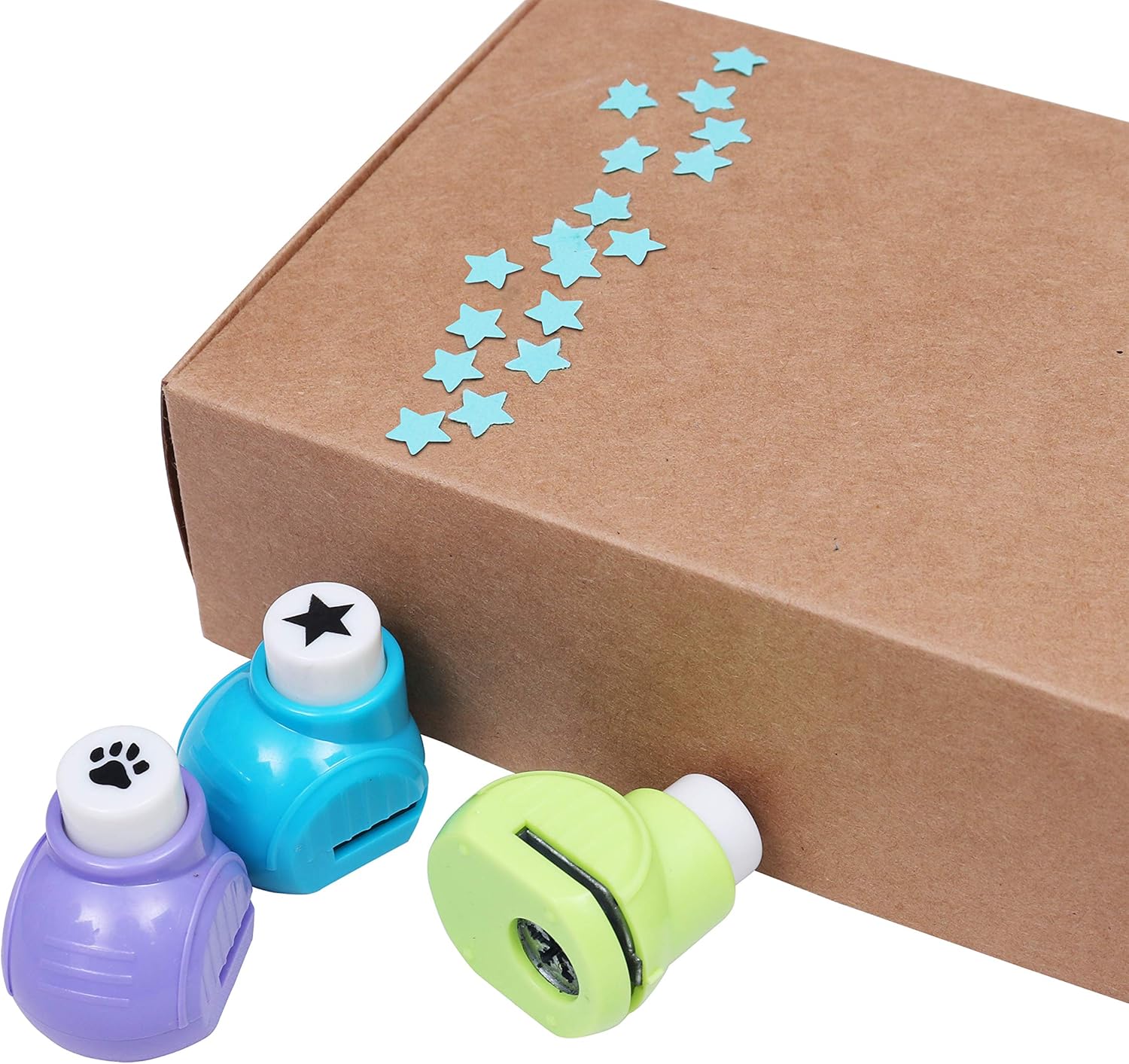 Kurtzy 24 Pack Mini Shape Paper Hole Punch Set, Plastic Multi Colour Shaper Punchers Pack - Image 5