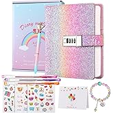 JIALILI Diary with Lock for Girls, Password Locked Journals for Teen Girls, Secret Diary Gifts for 9 10 11 12 Year Old Girls, Kids Journals Set for Ages 8-12 Teenage