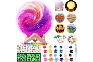 ONLYFUN Paint Your Own Moon Lamp Kit, Art Supplies & Crafts Kit, DIY Night Light for Kids 6-12, Diamond Set for girl 8-12, Painting Kit for Girls Boys, Toy Child Birthday Gift Ages 3 4 5 6 7 8 9 10 11 12+