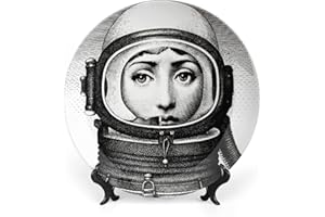 Aloked Lina Cavalieri Plate, Fornase Decorative Plate Face Makeup Plate Wall Hanging Decoration,Including Bracket and Special Spring Hook,Style-8,8inch