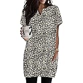 Rapbin Womens Tunics or Tops to Wear with Leggings Short Sleeve V Neck Long T-Shirts with Pockets 2026 Spring Shirts