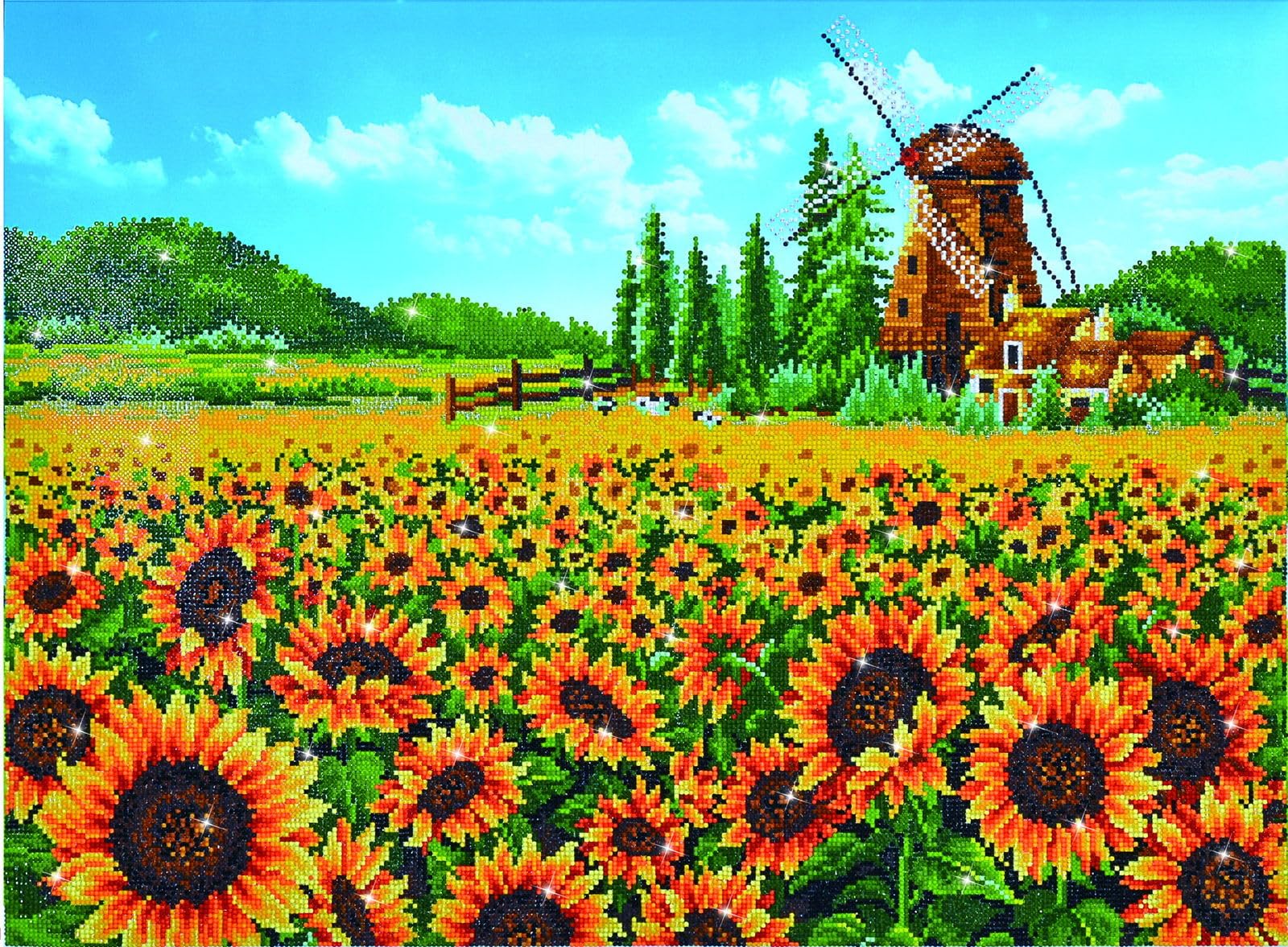 Diamond Dotz Painting Kit: Sunflower Windmill
