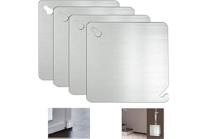 CHOWZZ Metal Electrical Box Cover Plate,Junction Box Covers,4 Inch Square Flat Blank Electric Box Cover, 4 Pack