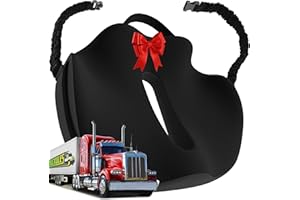 TRUCKULES Large Truck Seat Cushion for Truck Driver Seat Cushion - Upgraded Back Support, CertiPUR-US® Certified - Thick Memory Foam, Pain Relief for Hours of Driving, Trucker Approved Big Rig - Black