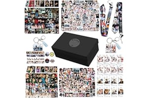 KPOPBP 5 Star Album Merch Gift Box Set including 110 PCS Photocards, 16pcs Transparent Cards, 180pcs Laptop Stickers, Keychain, Lanyards and Tape Rolls, Gift for SKZ Fans