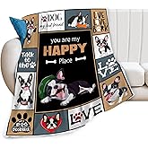 Rylane Boston Terrier Blanket, Dog Throw Blankets, Boston Terrier Gifts for Boys Girls Women Men Lover Adult Cozy Fleece Flannel Bedding Stuff Animal Plush for Couch Sofa Bed 50"X40"