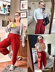 Xiaoxuemeng Womens Baggy Wide Leg Pants Casual