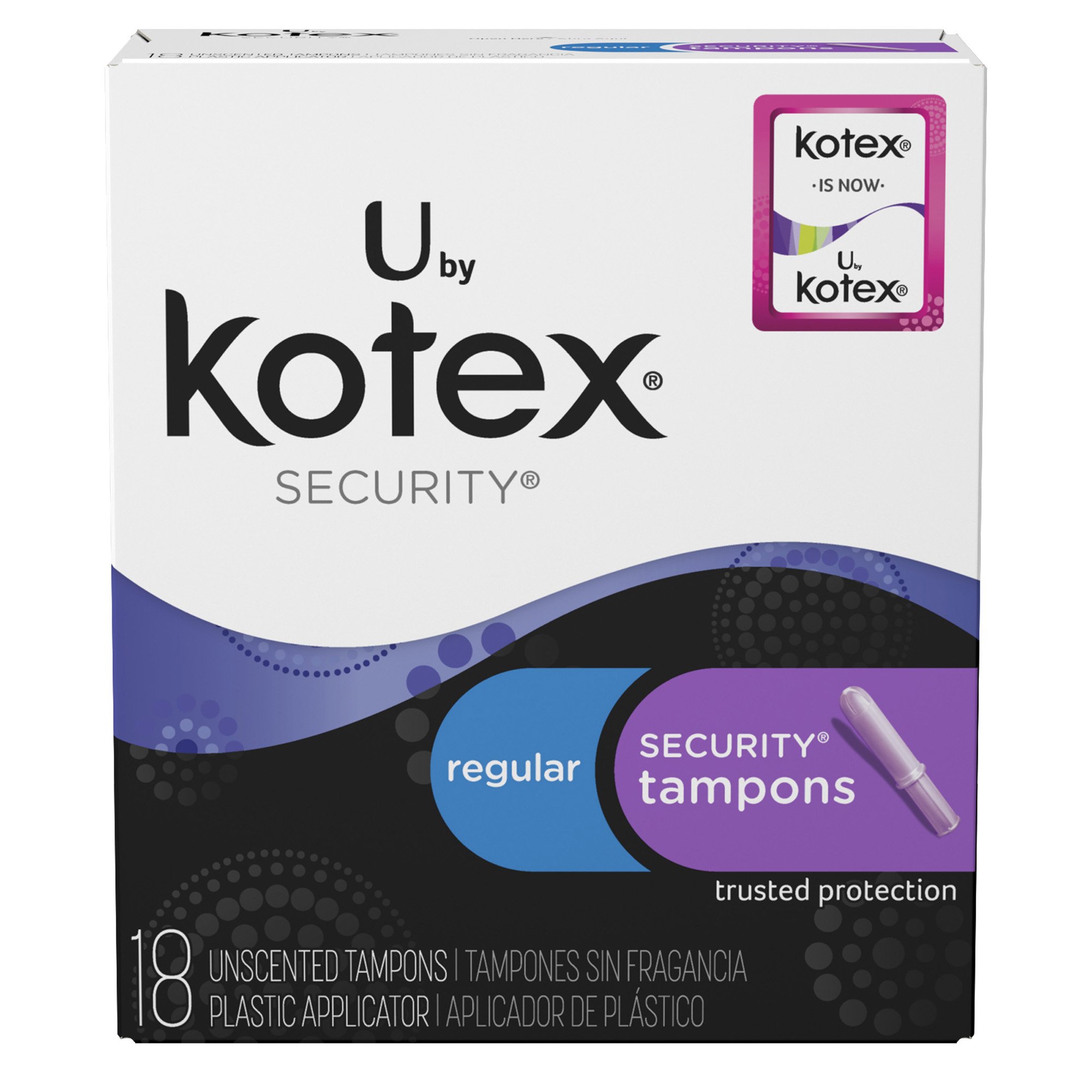 Kotex Security Tampons, Super Plus, Unscented, 18 Count (Pack of 2) Health