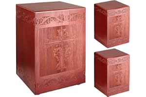 ADMLC Wooden Cremation Urn for Human, Wood Handmade Engraved Decorative Box, Funeral Urns for Adult Male Female Burial or Memorial Keepsake, Urns for Ashes Men Women