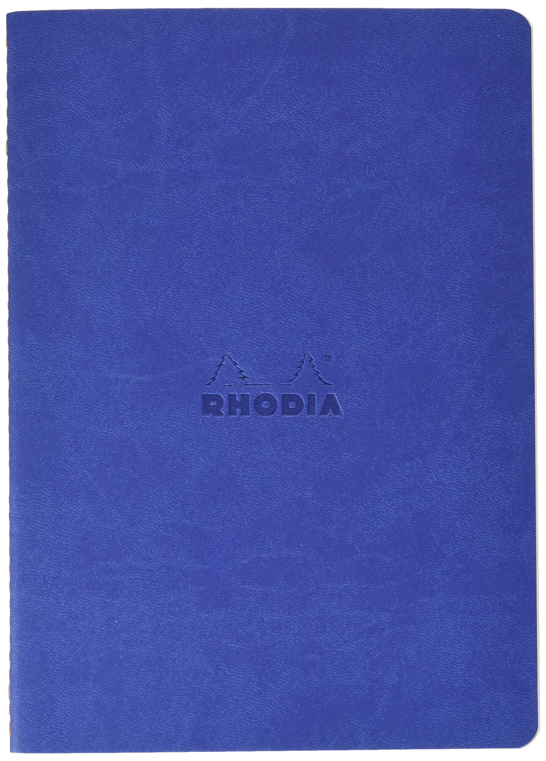 RHODIA 116458C - Soft Saphir Textile Stitch Notebook - A5 - Dot Dot - 64 pages - Ivory Clairefontaine Paper 90 g/m - Faux Leather Cover - Rhodiarama Collection