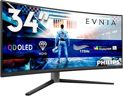Philips Evnia 34M2C6500 34 Inch OLED Curved Gaming Monitor 3440x1440 175Hz